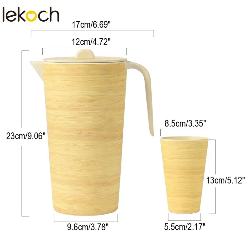 LEKOCH upмаркет бамбуковая бутылка для воды для детей BPA бесплатно 1 чайник 4 чашки биоразлагаемые экологически чистые местный склад быстрое прибытие