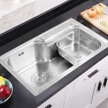 lash двойной умывальник посылка Бессвинцовая 304 нержавеющая сталь кухонный кран утолщенный растительный умывальник 80X50 см