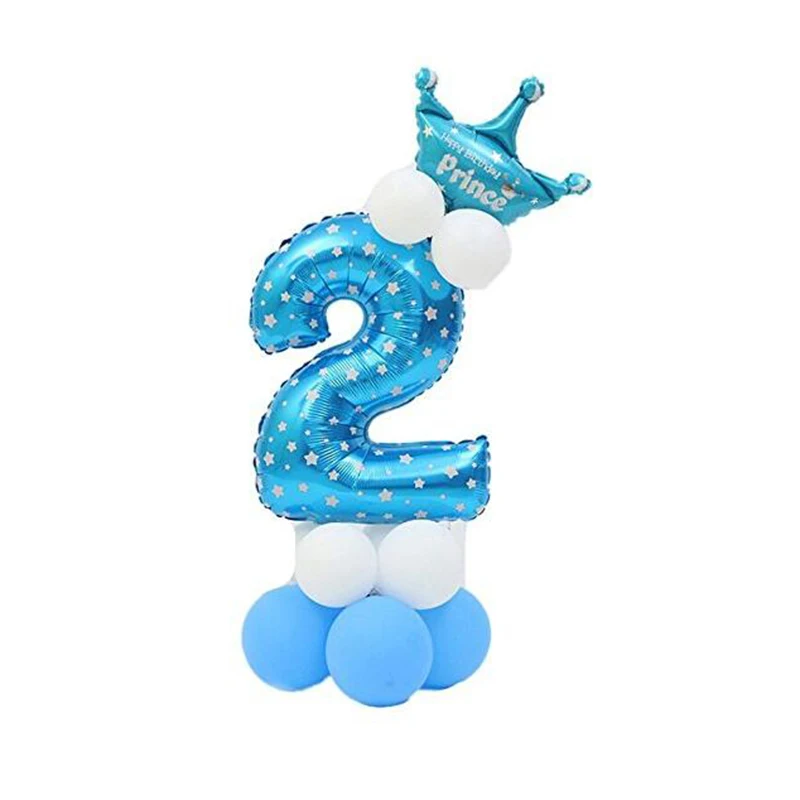 Шляпы для вечеринки по случаю Дня рождения декоративная крышка первый один праздничный колпак Принцесса Корона 1-й 2-й 3-й год Номер День Рождения украшения ребенка - Цвет: 1set balloons