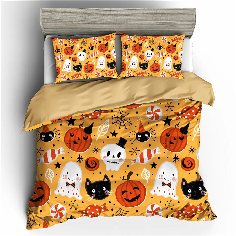 

A Bedding Set 3D Printed Duvet Cover Bed Set Halloween Home Textiles for Adults Bedclothes with Pillowcase #WSJ53