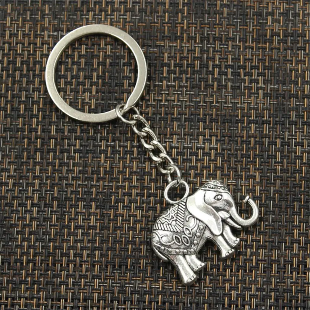 Модный брелок 28x31 мм, подвески в виде слона, сделай сам, для мужчин, серебряный брелок для автомобиля, кольцо, держатель, сувенир для подарка