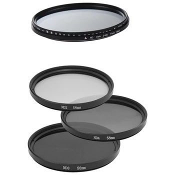 

1x 77mm Adjustable Neutral Density ND Fader Filter ND2 to ND400 & 3Pcs 58mm Density Neutral ND2 ND4 ND8 ND 2 4 8 Filter