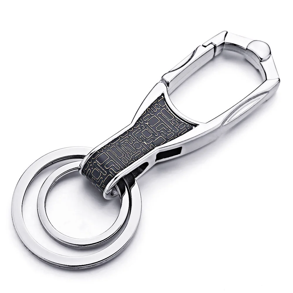 

High-Grade Keychain Keyrings Business Alloy Metal Key Chain Ring Holder Simple Chic Gift Men Women For Car DK374