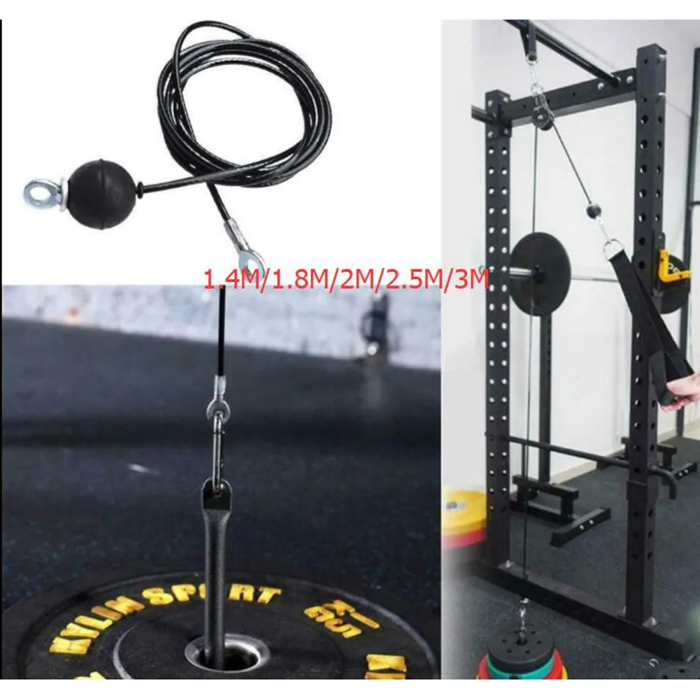 1pcs 1.4/1.8/2/2.5/3M Steel Wire Rope Kit DIY Weight Multi Gym Cable Fitness Pulley Home Gym Fitness Equipment Accessories gym accessories fitness cable pulley fitness pulley cable fitness pulley