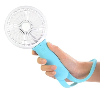 

Hand Held Fan Portable Fan, Battery Operated Fan & Mini Fan With Led Light, Silicone, 3 Speeds Operation For Women, Outdoor Camp