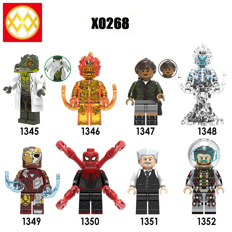 

TOYS Technic blocks Avengers Spider-Man 2 Far From Home Lizard FireElemental Wind element Mysterio Iron man toys for kid X0268