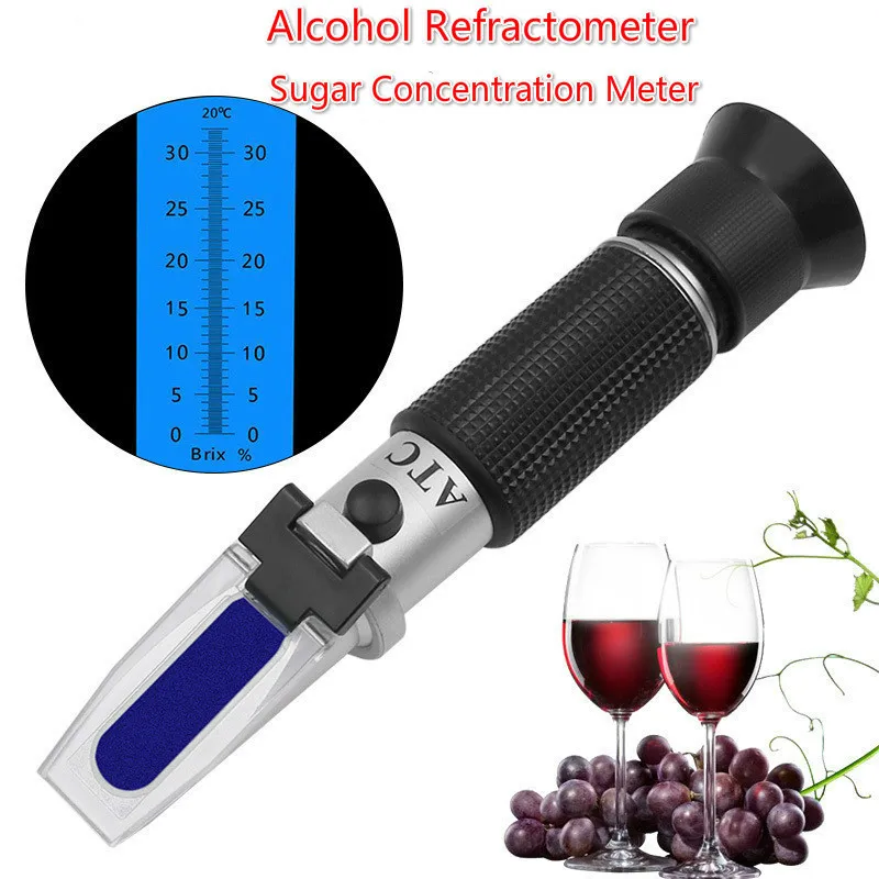 NEW 032 ATC Brix Refractometer Wine Beer CNC Sugar tillescenter Test