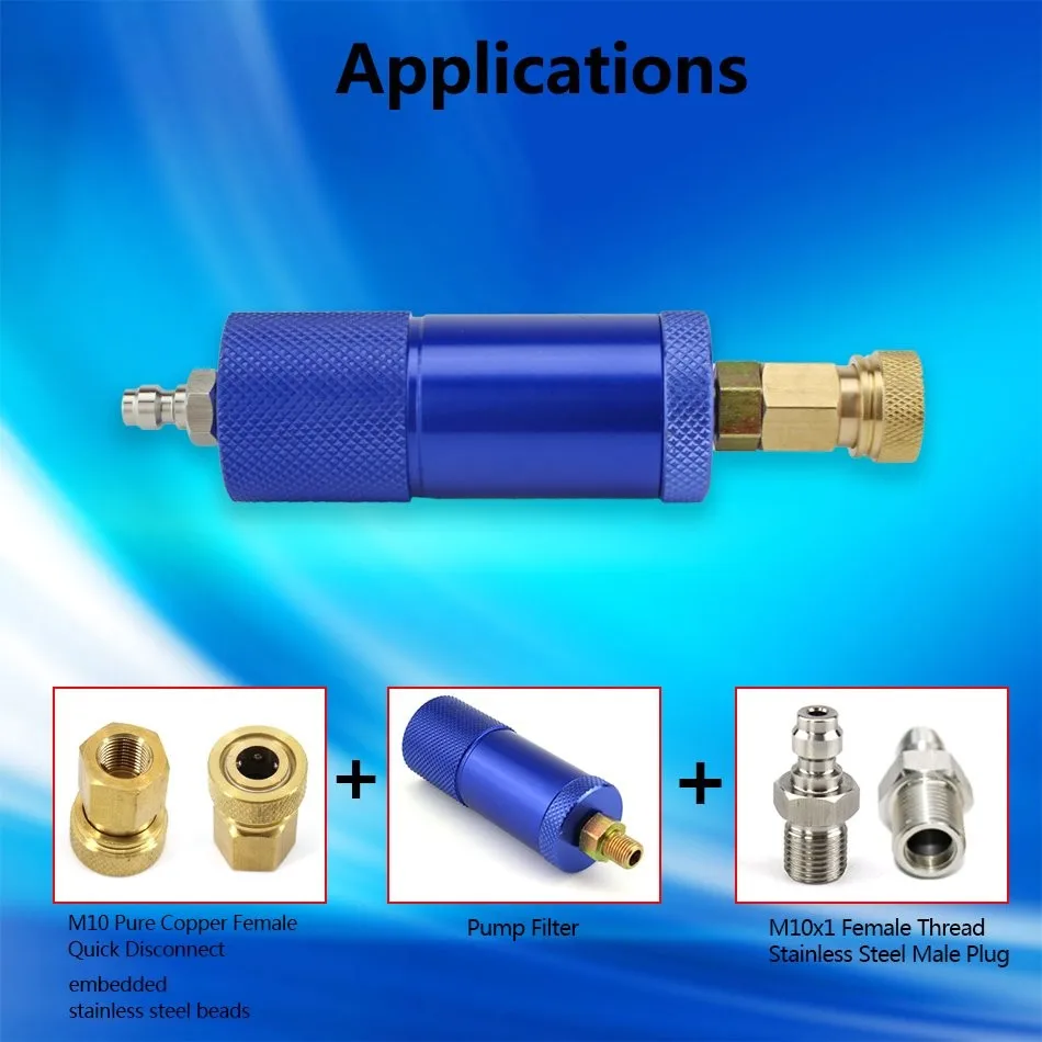 PCP Пейнтбол Airforce 300bar 4500psi ручной насос фильтр M10x1 сепаратор воды и масла фильтрация воздуха 50 см шланг высокого давления быстрая муфта