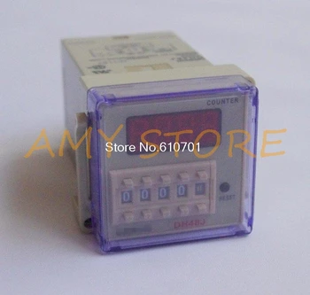 

220VAC digital preset counter relay 1-999900 LED display 8 pin panel installed DH48J SPDT with socket