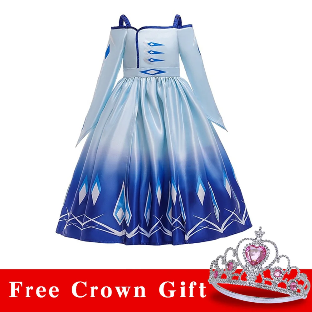 Холодное сердце Aisha/платье для девочек Костюмы с принтом Снежная королева Эльза