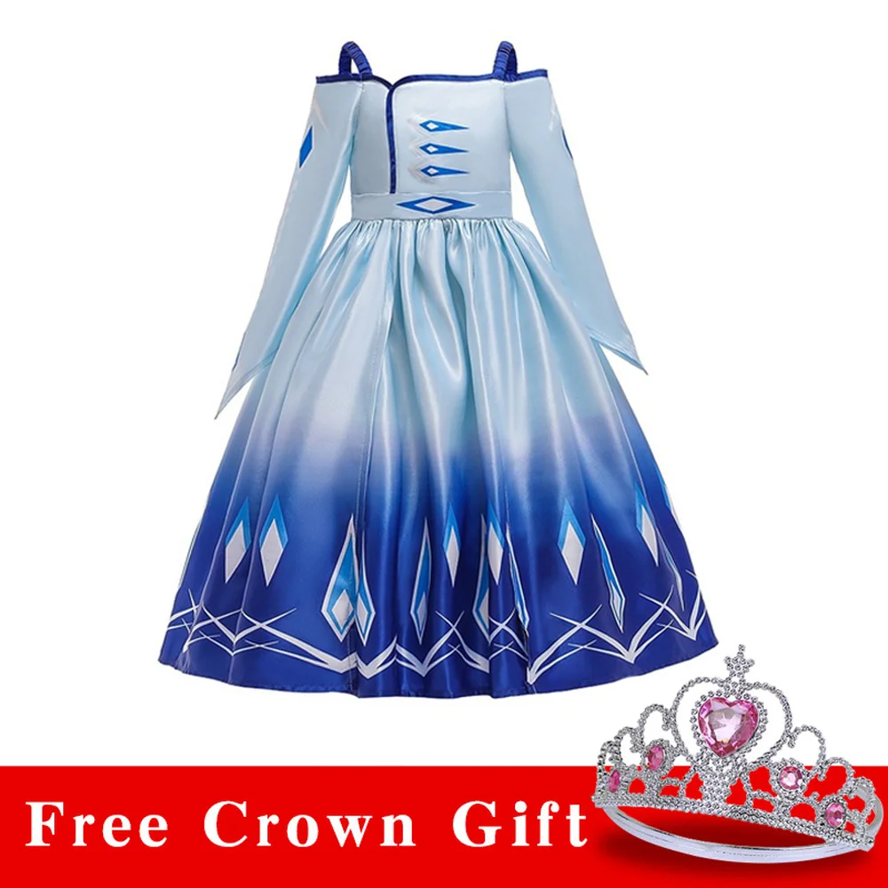 

Frozen 2 Aisha Dress For Girls Clothing ice Snow Elsa Christmas Cosplay Birthday Carnival Party Princess Strap Dresses 3-11 year