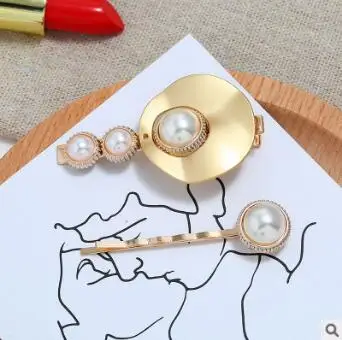60 компл./лот 2 шт./компл. DIY простая Золотая жемчужина геометрические заколки для волос BB костюмы дрель заколки для волос Инструменты для укладки волос аксессуары HA830