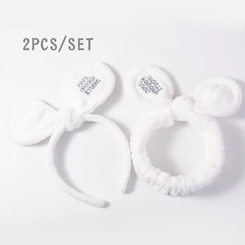 

2pcs / set women's headband hair hoop group girl's elegant hair Accessories coral velvet bow letter love hair ribbon headdress