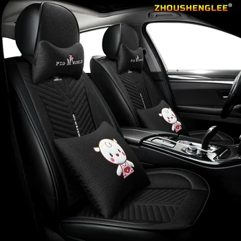 

ZHOUSHENGLEE leather car seat cover For kia rio 3/4 alfa romeo 159 chrysler 300c geely atlas volvo v50 seat ateca car seat prot