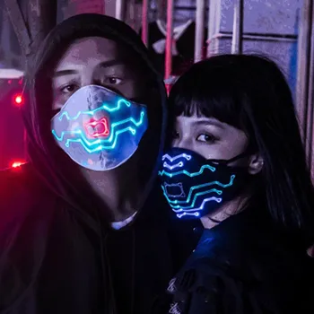 

mascarilla LED Light PM2.5 Voice-Activated Breathable Mouth Party Face Mask mascarillas reutilizables lavables masques lavable