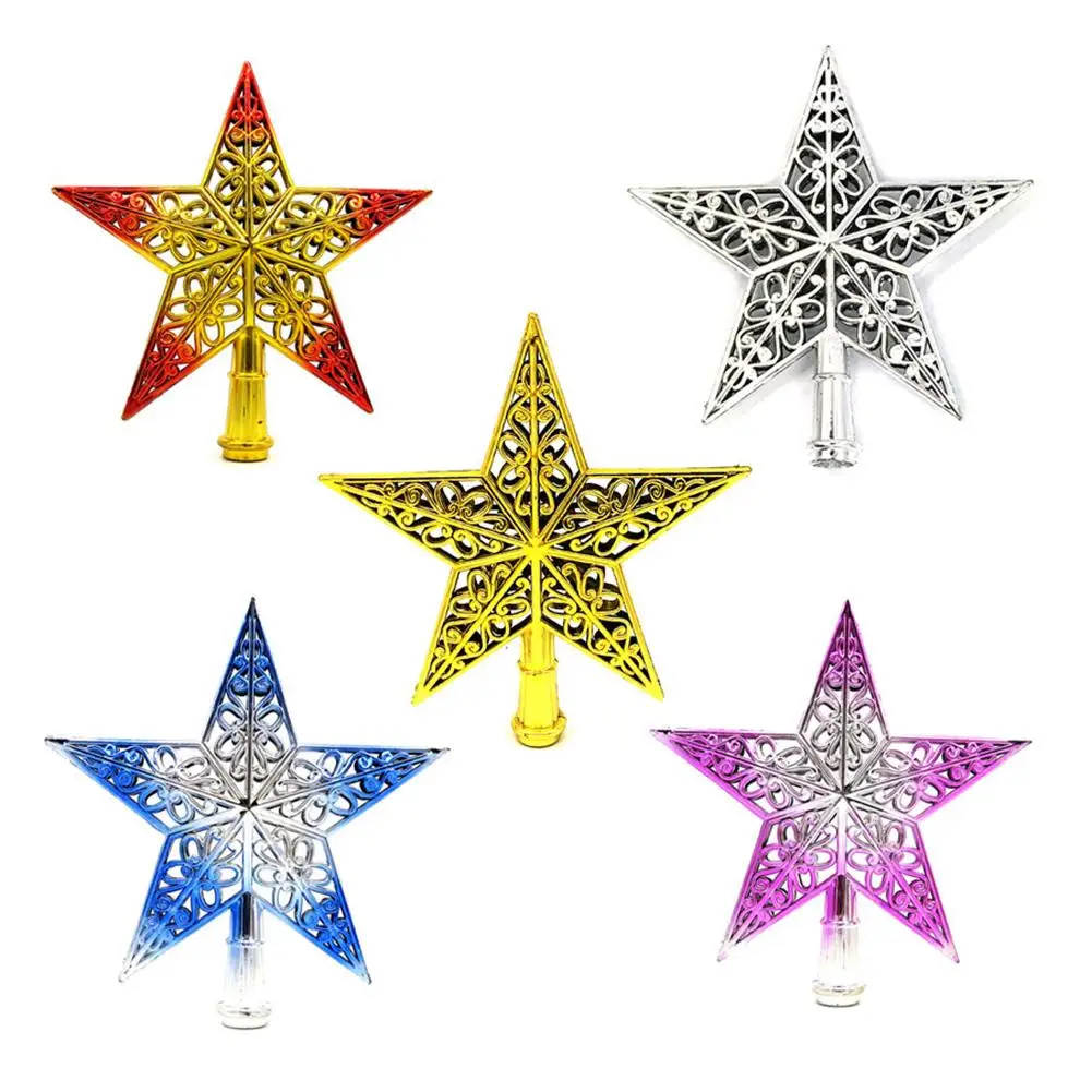 3D Shiny Hollow Out Five-pointed Star Home Mall Christmas Tree Top Decor Xmas Decoration | Дом и сад