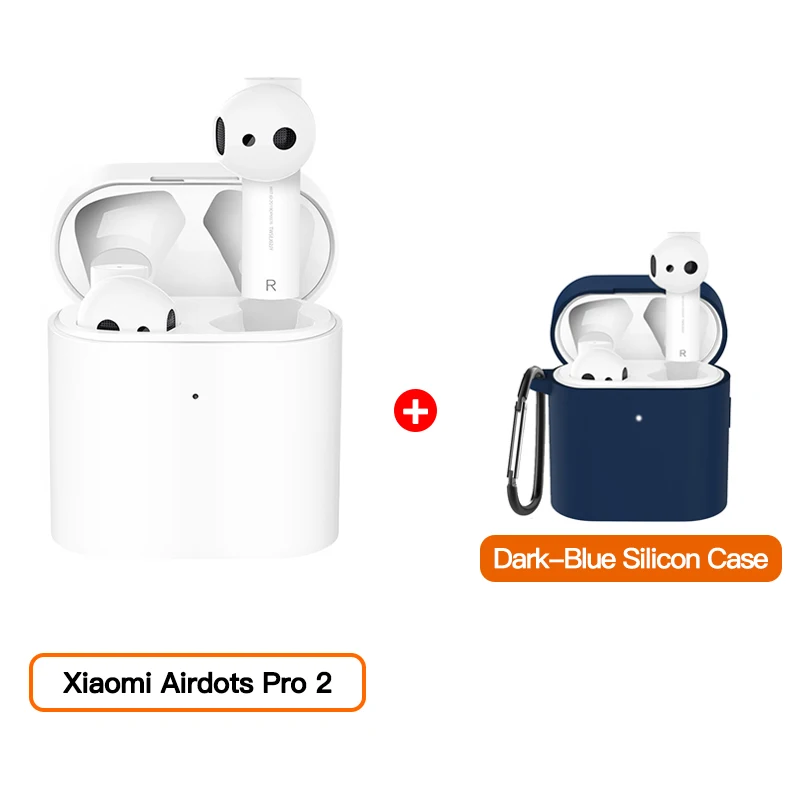 add dark blue case Xiaomi Airdots pro 2 TWS настоящие беспроводные bluetooth-наушники Air2 шумоподавление LHDC HD звук динамический контроль ENC - Цвет: add dark blue case