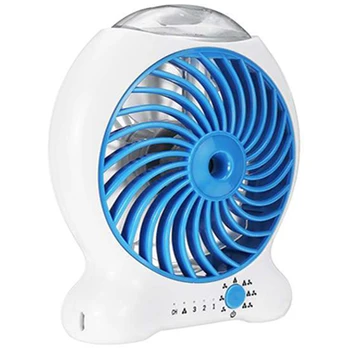 

Portable Mini Usb Fan Cooler Household Rechargeable Water Mist Cooling Fan Desktops Air Conditioner Humidifier Blue