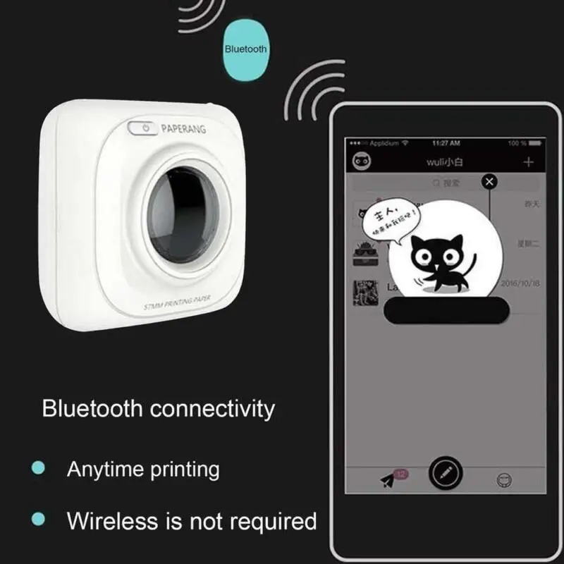 Портативный термальный Bluetooth принтер 58 мм мини беспроводной POS Термальный фото принтер для Android IOS мобильный телефон