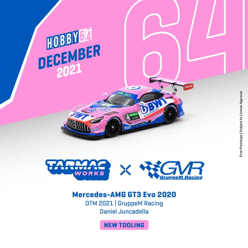 Предзаказ Tarmac 1:64 Benz AMG GT3 Evo 2020 DTM 2021 модель автомобиля из сплава литье под