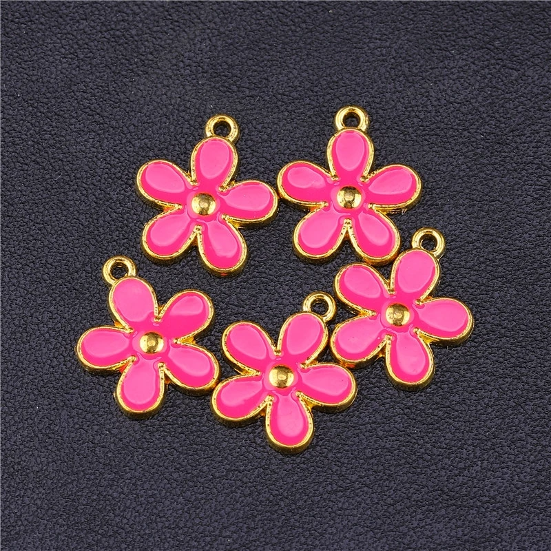 As Photo 15 Pieces Juya 15 шт. эмалированные подвески в форме цветов с рисунком Микки и Минни, подвески для женщин, Детские Модные ювелирные изделия - Окраска металла: As Photo 15 Pieces