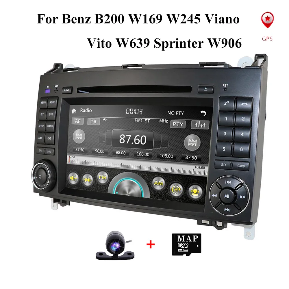2din автомобильное радио для машины DVD мультимедиа Mercedes Benz B200 A B Class W169 W245 Viano Vito W639