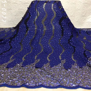 

Nigerian Lace Fabric 2020 High Quality Lace Sequin Lace Fabric African French Lace Fabric with Sequins For Dress