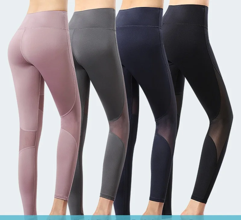 2020 женские леггинсы с высокой талией сетчатые штаны для йоги спортивные ледяной