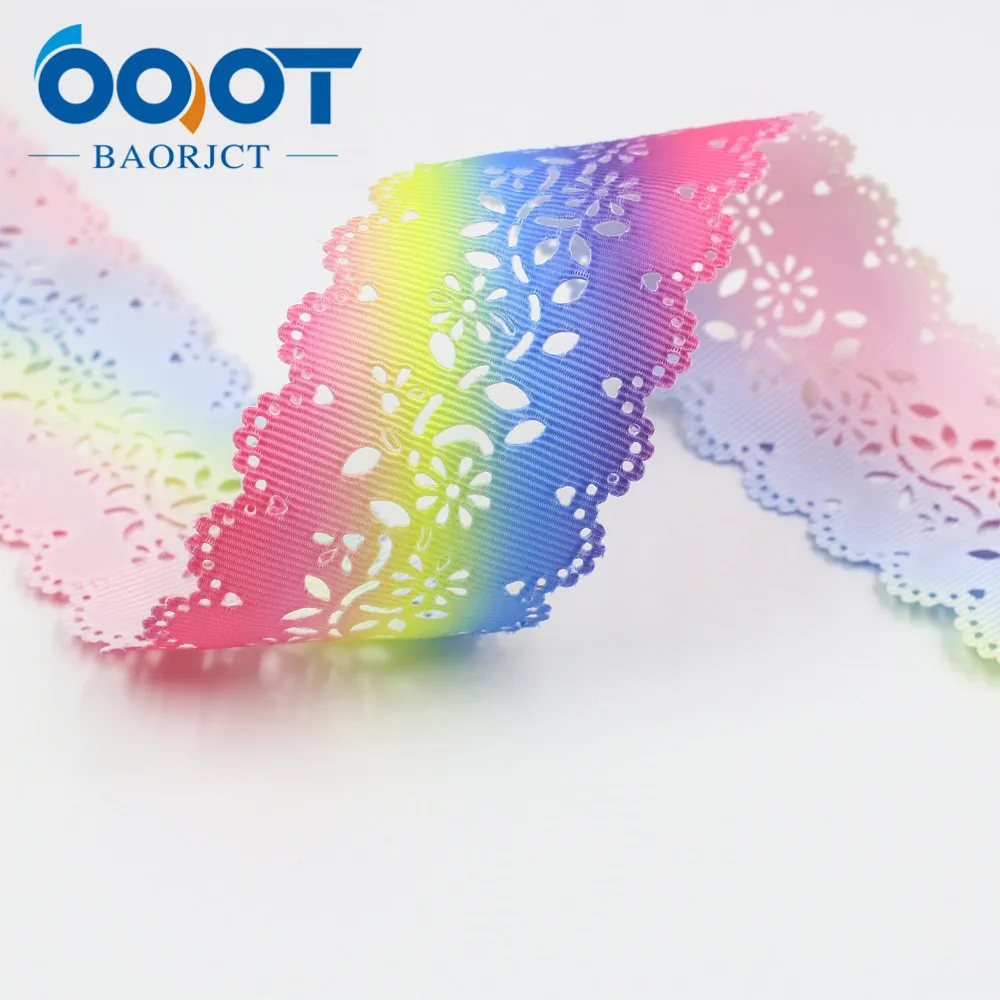 I-19805-1790 OOOT BAORJCT I-19805-1789, горячая Распродажа 43 мм 10 ярдов полые цветы ленты, поделка бант крышка аксессуары и украшения материал - Цвет: I-19805-1790