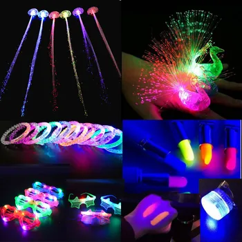 

1pcs LED Light Toys Pigtail Braid Luminous Lipstick Blinds Glasses Bracelet Glow Rave Party home decor wedding birthday