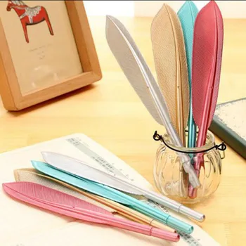 

Ballpoint Pen 0.5mm Kawaii Plastic Feather Gel Pen For School Signature Pen Student Writing Girl Gift Office Supplies Stationery