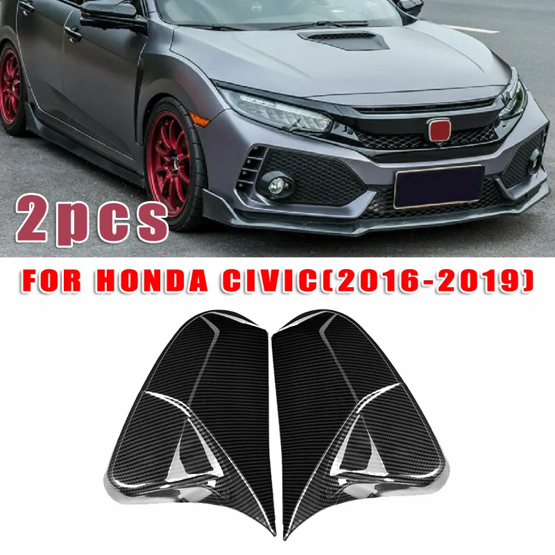 2*Door Side Mirror Cover Trim Stylish ABS Plastic Carbon Fiber Pattern For Honda Civic Sedan/Coupe/Hatchback 2016-2018 | Автомобили и