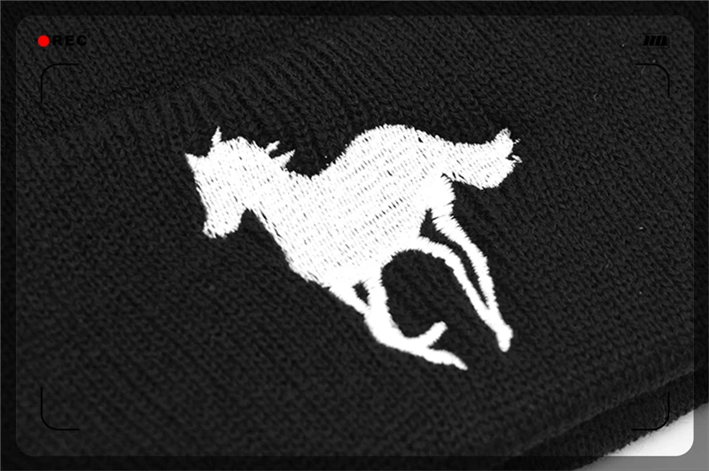Мужская Шапка-бини с рисунком лошади, Зимняя мужская шапка с конным конем, теплая гоночная шапка для конных гонок, Вязаная Шапка-бини Skullies