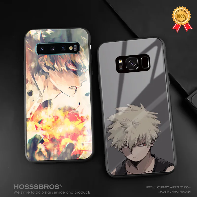 

Katsuki Bakugo My Hero Academia soft silicone glass phone case cover shell for Samsung Galaxy S8 S9 S10e S10 Note 8 9 10 Plus