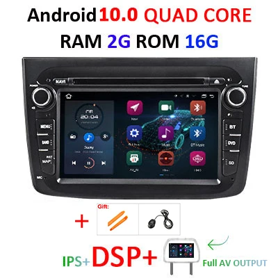 DSP ips HD 4G+ 64G Автомобильный DVD мультимедийный плеер Android 10 gps радио для Alfa Romeo Mito 2008-2012 Авто Радио стерео видео OBD2 DVR - Цвет: 2G16G IPSDSP FULL B