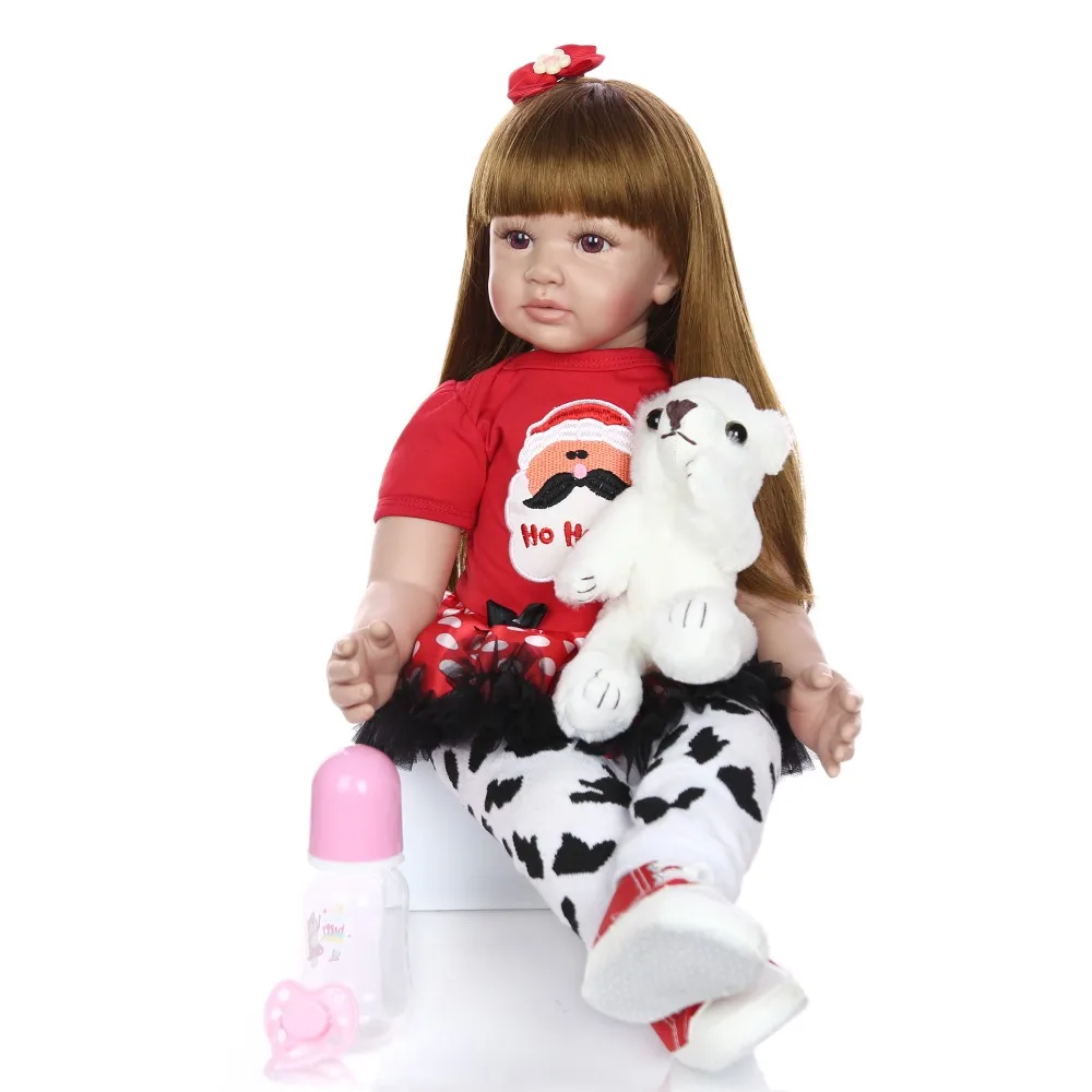 60 см Силиконовые Reborn Baby Doll игрушки для детей подарок Bonecas 24 дюймов принцесса Младенцы виниловые Девочка Малыш живой Bebes reborn