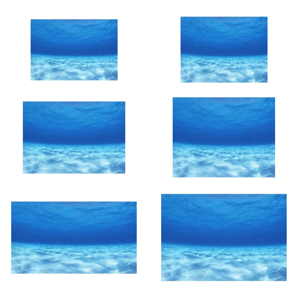 6 Size Fish Tank Underwater Seawater Picture Aquarium Background Poster PVC 3D Adhesive Poster Seawater Image Backdrop, 122x61cm