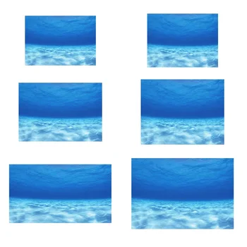 

6 Size Fish Tank Underwater Seawater Picture Aquarium Background Poster PVC 3D Adhesive Poster Seawater Image Backdrop, 122x61cm