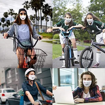 

6PCS Unisex Mouth Reuse Masks White Cute Anime Anti Kawaii Muffle Face Mask Reusable Face Mask Mask Cloth Breathable Mouth Mask