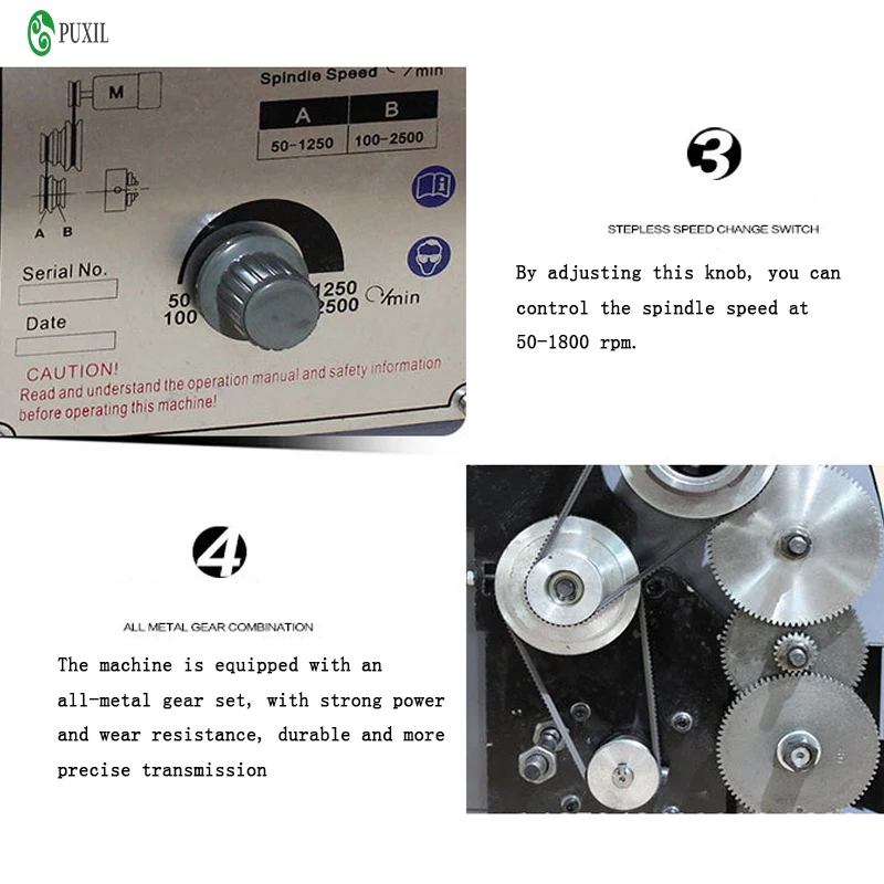 WM210V Metal Lathe / 750W Brushless Motor Steel Gear Lathe 210V lengthened 400mm Lathe