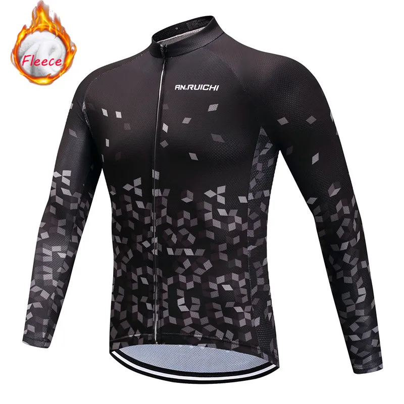nvvtrek зимний термальный флис Велоспорт Джерси Набор теплый Ropa Ciclismo для мужчин с длинным рукавом MTB велосипедная одежда триатлонный костюм - Цвет: long jerseys 1