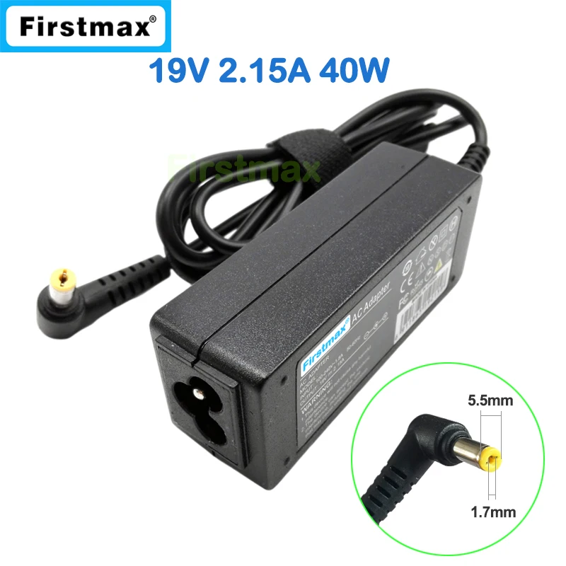 

40W 19V 2.15A AC power adapter for Acer Aspire V5-431 V5-452G V5-471 V5-473G V5-531G V5-551 V5-561 Chromebook C7 C710 charger