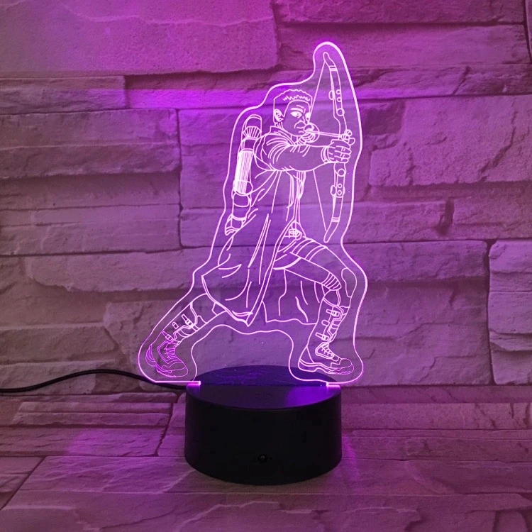 Archer Freeman 7 цветов лампа 3d Визуальный светодиодный ночник для детей сенсорный Usb Настольный Lampara Lampe детский ночник для сна