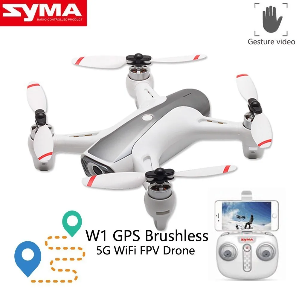 Новейший Дрон Syma W1 Gps 5g Wi Fi Fpv с 1080p Hd регулируемой камерой следуя за мной режим