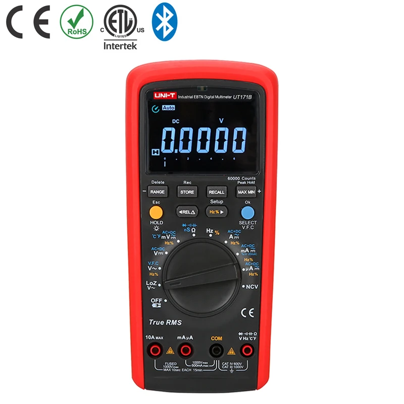 

UNI-T UT171B/UT171C Industry ​TRMS Digital Multimeter AC DC Test Analog bar LoZ VFC Frequency OLED Display Bluetooth Connect ETL