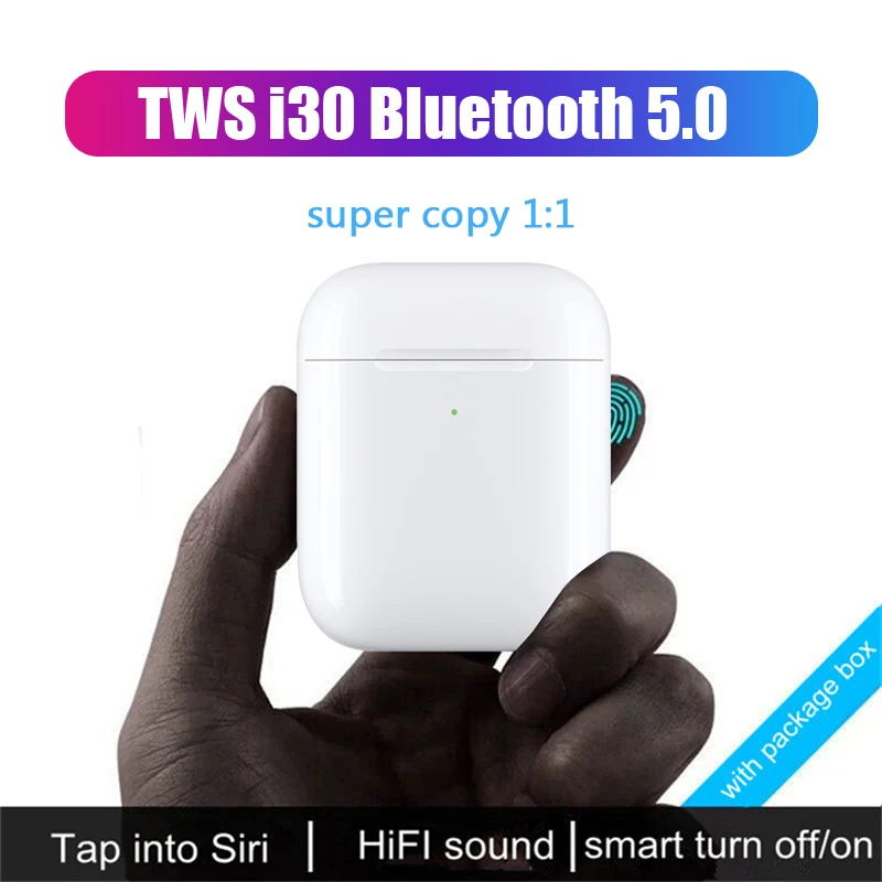 New I30 TWS Pop-up Bluetooth 5.0 Earphone With Wireless Charging 6D Stereo Super Bass Headset Touch Control Earbuds