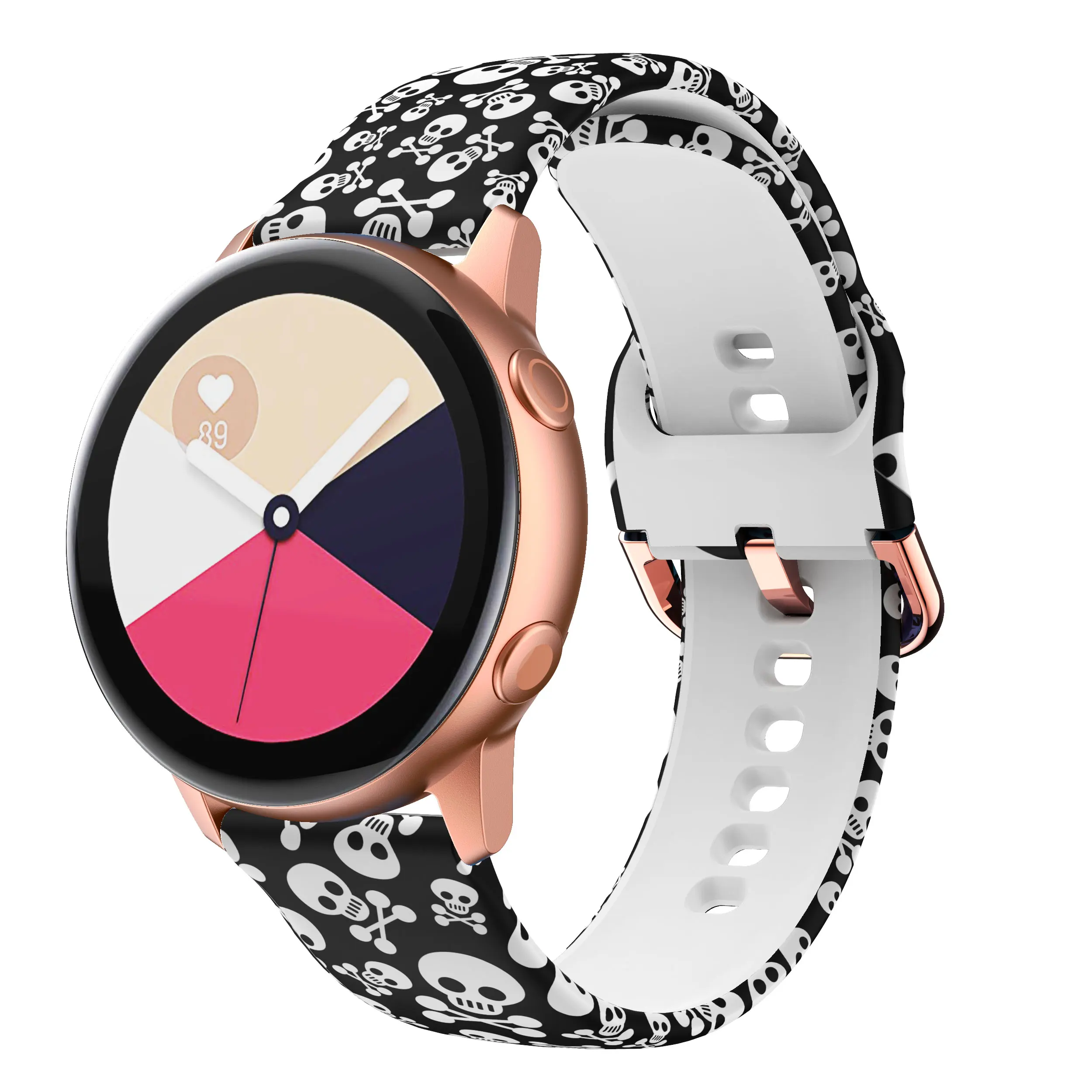 Women's Vibrant Sport Silicone Watch Strap - Colorful Printed Design