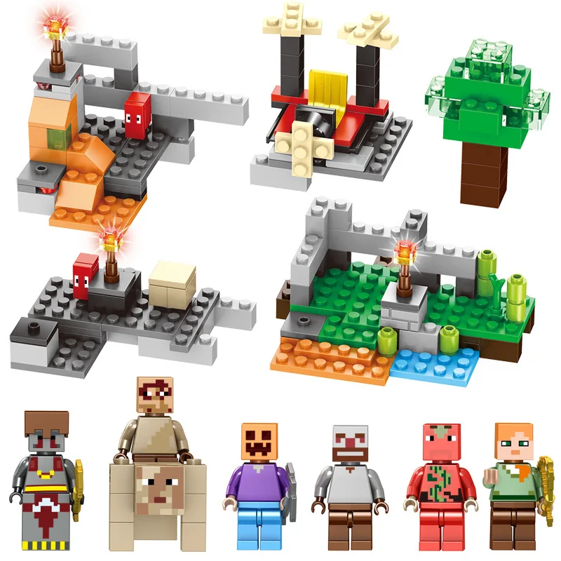 8 шт. строительные блоки My DIY Кирпичи Мини Классические игровые фигурки кирпичи для детей мир игрушки XL03 блоки