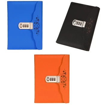 

Hot Leather Notebook Business Personal Diary with Lock Code Thick Notepad Stationery
