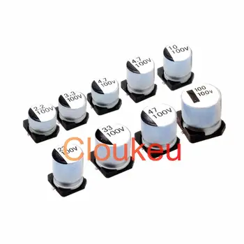 

100V SMD Aluminum Electrolytic capacitor 2.2UF 3.3UF 4.7UF 10UF 22UF 33UF 47UF